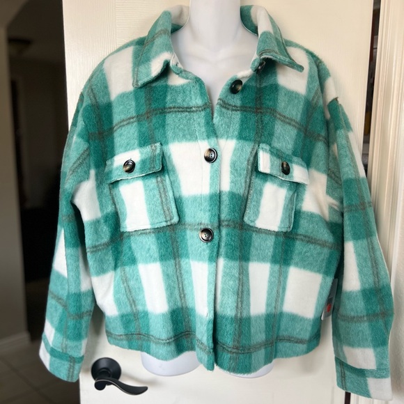 PJ Salvage Green Plaid Jacket - Picture 3 of 14